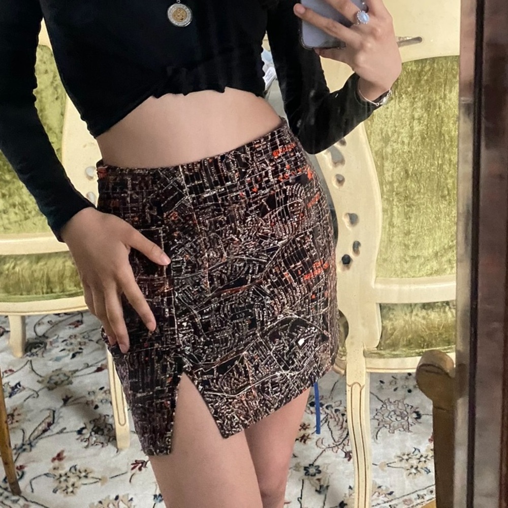 Urban Outfitters Street / Traffic Design Mini Skirt with slit